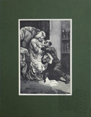 Elwiro Michał ANDRIOLLI (1836 Wilno - 1893 Nałęczów), Meir błaga prababkę o wybaczenie z cyklu Meir Ezofowicz, 1888