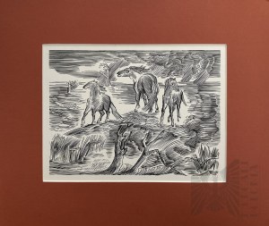 Bogna KRASNODĘBSKA - GARDOWSKA (1900 - 1986), Spłoszone Konie