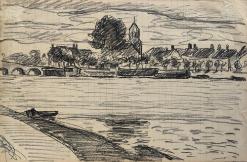 Jean Peske (1870-1949), Nad rzeką / postacie (praca dwustronna)