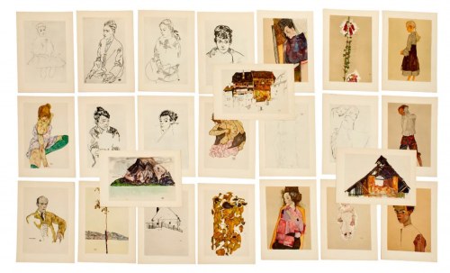 Egon Schiele (1890-1918), Teka (24 grafiki), 1951