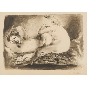 Pablo Picasso (1881-1973), Siedzący akt kobiecy i śpiący mężczyzna, 1967