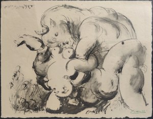 Pablo Picasso (1881-1973), Minotaur (Mitologiczna scena erotyczna), 1967