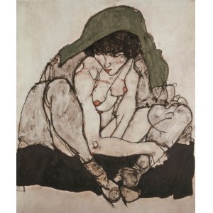 Egon Schiele (1890-1918), Akt z zieloną chustą