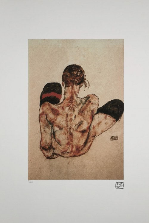 Egon Schiele (1890-1918), Akt z czerwona podwiązką