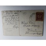 POSTCARD TRZEBINIA, 4 VIEWS, ZINC SMELTER, MARKET, RAILWAY STATION, STAMP, PRE-WAR