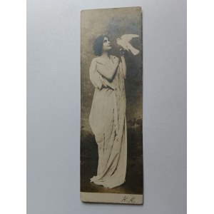 CARTOLINA WIELICZKA, DONNA VESTITA, SALINA, FRANCOBOLLO, TIMBRO, ANTEGUERRA 1903