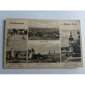 CARTOLINA VECCHIA SĄCZ, 4 VISTE, MONASTERO DELLE SORELLE KLARYSKI, CHIESA 1939