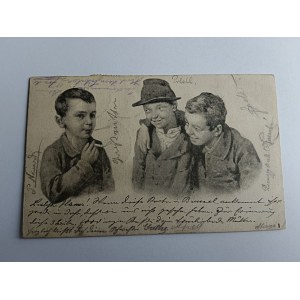 POHLEDNICE DĚTSKÉ KROJE, DLOUHÁ ADRESA, PŘEDVÁLEČNÁ, ZNÁMKA, ZNÁMKOVÁNÍ