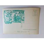 POCZTÓWKA PRL BESKID ŚLĄSKI SZYNDZIELNIA, PIECZĄTKA SCHRONISKO KLIMCZOK, CIENKI PAPIER