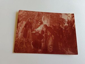 POSTCARD PRL PAINTING POLISH WITOLD PRUSZKOWSKI OFFERING THE CROWN TO PIAST, NATIONAL MUSEUM, WARSAW
