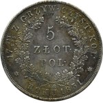 November Uprising, 5 zloty 1831 KG, Warsaw