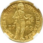 Netherlands, Hollandt, ducat 1743, CCG MS63