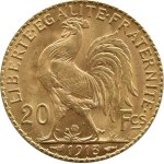 France, Republic, Rooster, 20 francs 1913, Paris, UNC