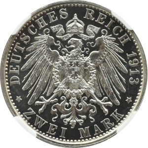 Germany, Prussia, Wilhelm II in uniform, 2 marks 1913 A, Berlin, NGC PF64