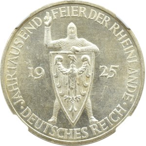 Republika Weimarska, Rheinlande 5 marek 1925 E, Muldenhütten, NGC MS64