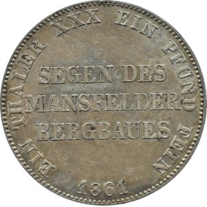 Germany, Prussia, Wilhelm I, mining thaler 1861 A, Berlin