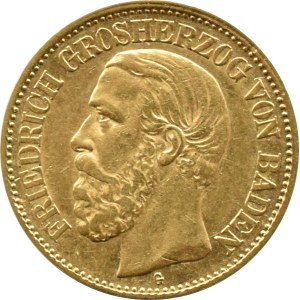 Niemcy, Badenia, Fryderyk (Friedrich), 10 marek 1891 G, Karlsruhe