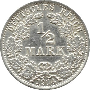 Germany, Empire, 1/2 mark 1914 A, Berlin (51)