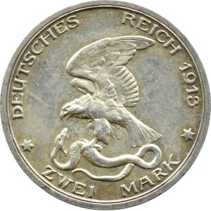 Germany, Prussia, Wilhelm II, Battle of Leipzig, 2 marks 1913 A, Berlin (84)