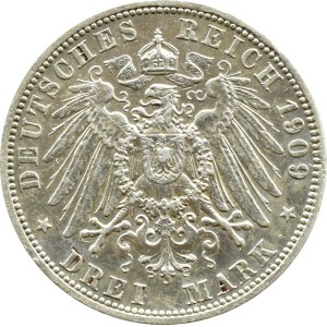 Germany, Prussia, Wilhelm II, 3 marks 1909 A, Berlin (85)