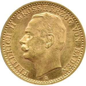 Niemcy, Badenia, Friedrich II, 10 marek 1910 G, Karlsruhe, RZADKIE