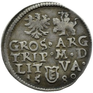 Stefan Batory, trojak 1580, Vilnius, NOMINAL UNDER THE POPE