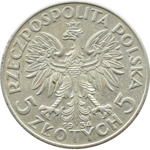 II RP, Głowa Kobiety, 5 złotych 1934, Warszawa (166)