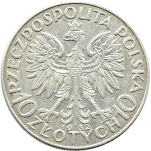 II RP, Head of a Woman, 10 zlotys 1932, Brussels (177)