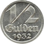 Wolne Miasto Gdańsk, 1/2 guldena 1932, Berlin, Piękne!