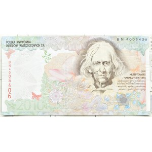 PWPW, test bill, Jan Krzeptowski Sabała 2010, BN4005406