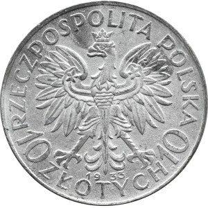 II RP, Head of a Woman, 10 zlotys 1933, FALSE FROM THE ERA