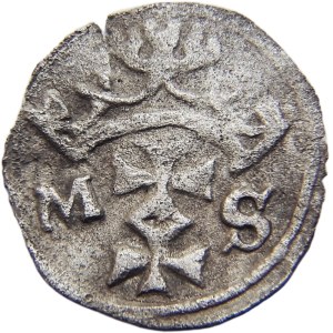 Sigismund I the Old, city denarius, Gdansk, letters M-S