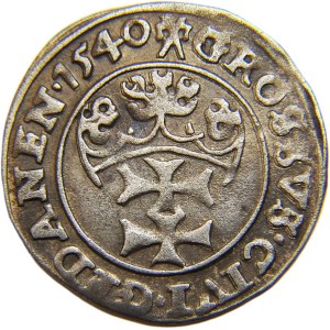 Zikmund I. Starý, městský groš 1540, Gdaňsk ILUSTROVANÉ KRÁSNÉ