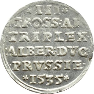 Ducal Prussia, Albrecht Hohenzollern, trojak 1535, Königsberg