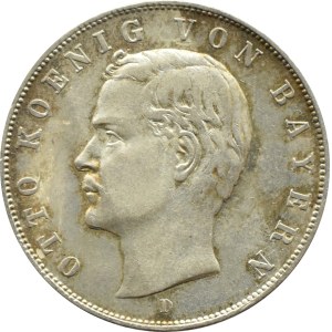 Allemagne, Bavière, Otto, 3 marques 1911 D, Munich