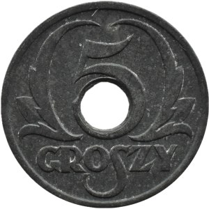 General Government, 5 groszy 1939, Warsaw BEAUTIFUL