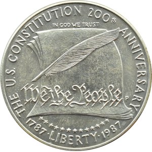 USA, 200. výročie ústavy, 1 USD 1987 P, Philadelphia UNC