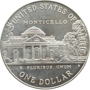USA, Thomas Jefferson, $1 1993 P, Philadelphia, UNC