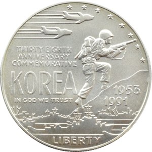 USA, 38. výročie vypuknutia kórejskej vojny, 1 dolár 1991 D, Denver UNC