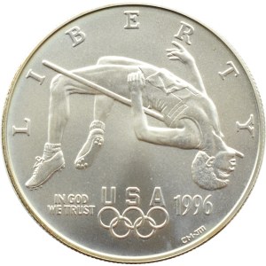 USA, Atlanta 1996 high jump, $1 1996 D, Denver UNC