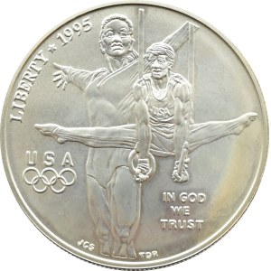 USA, Atlanta 1996 - gymnastics, $1 1995 D, Denver, UNC