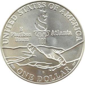 USA, Atlanta 1996 - gymnastics, $1 1995 D, Denver, UNC