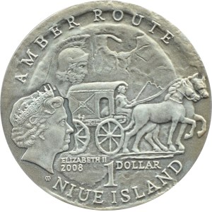 Niue, Amber Route - Gdansk, $1 2008, Warsaw, UNC