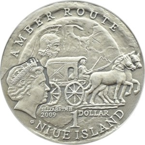 Niue, Amber Trail - Wroclaw, $1 2009, Warsaw, UNC