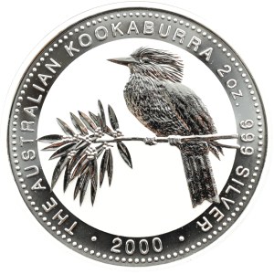 Australia, Kookaburra chichotliwa, 2 dolary 2000, Perth, 2 UNCJE, UNC