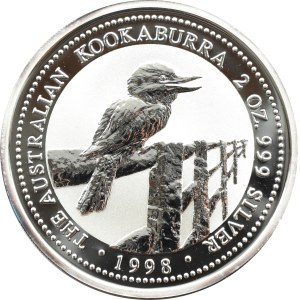 Australia, Kookaburra w prawo, 2 dolary 1998, Perth, 2 UNCJE, UNC
