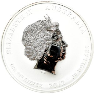 Australia, $30 2012 P, Year of the Dragon, Perth, UNC