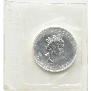 Kanada, Ahornblatt, $5 1991, Ottawa ORIGINALKOLLEKTION