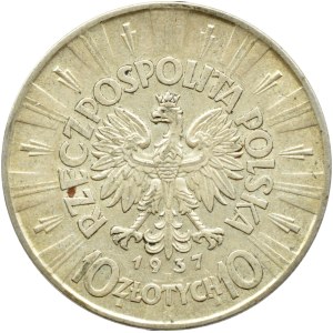 II RP, Józef Piłsudski, 10 złotych 1937, Warszawa PIĘKNE