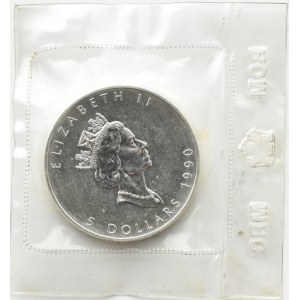 Canada, maple leaf, $5 1990, Ottawa ORIGINAL COLLECTION